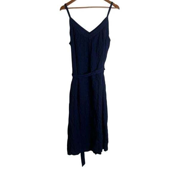 NWT! Gap navy crinkle gauze midi dress. Size large - Picture 9 of 9